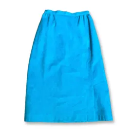 1970s-1980s Teal Faux Suede A-Line Skirt by Designer Images