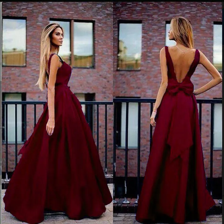 2018 new backless rosette evening dress