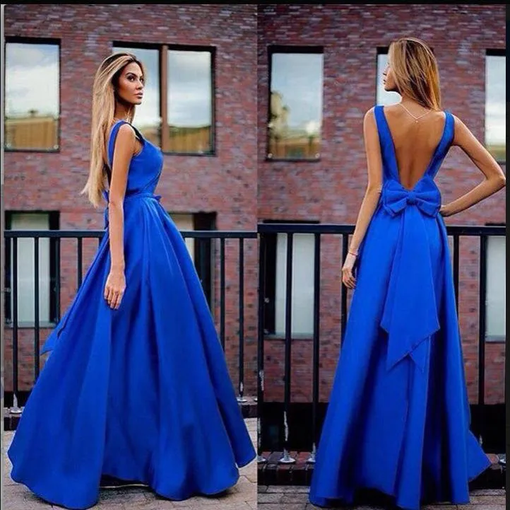 2018 new backless rosette evening dress