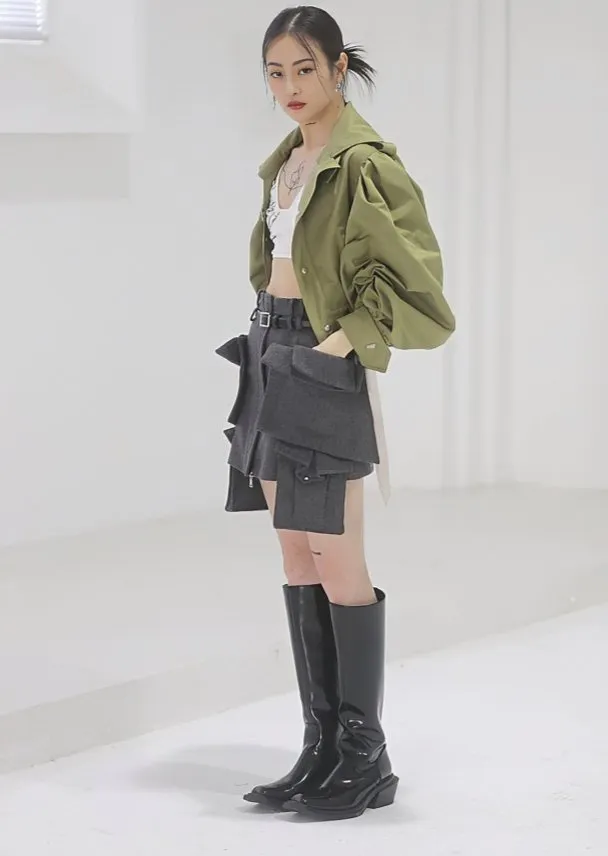 A-LINE DOUBLE POCKET CARGO SKIRT