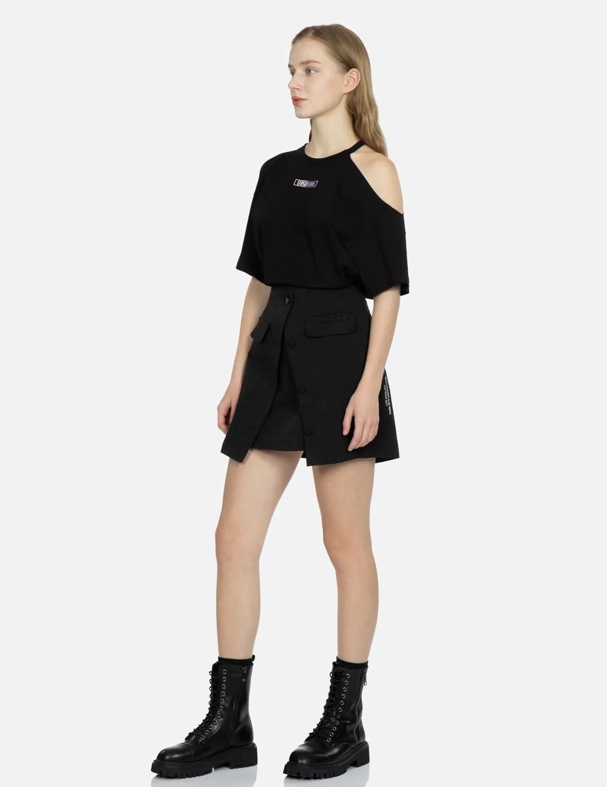 A-Line Wrap Mini Skirt