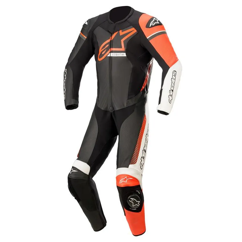 Alpinestars Gp Force Phantom Leather Suit 1 Pc B/W Red Fluo