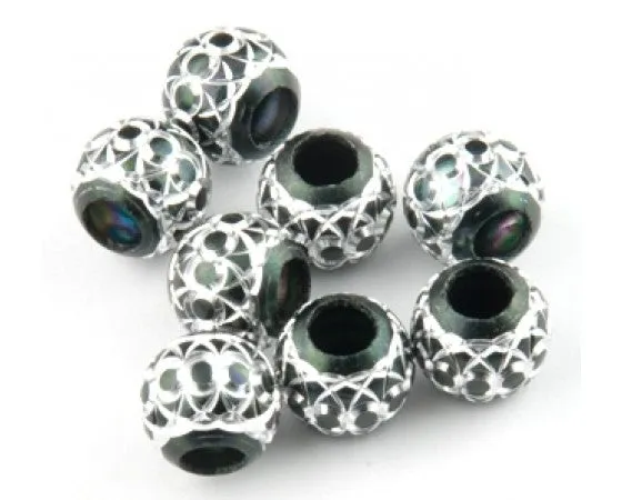 Aluminium - Round with Circles - 10mm - 10 pieces