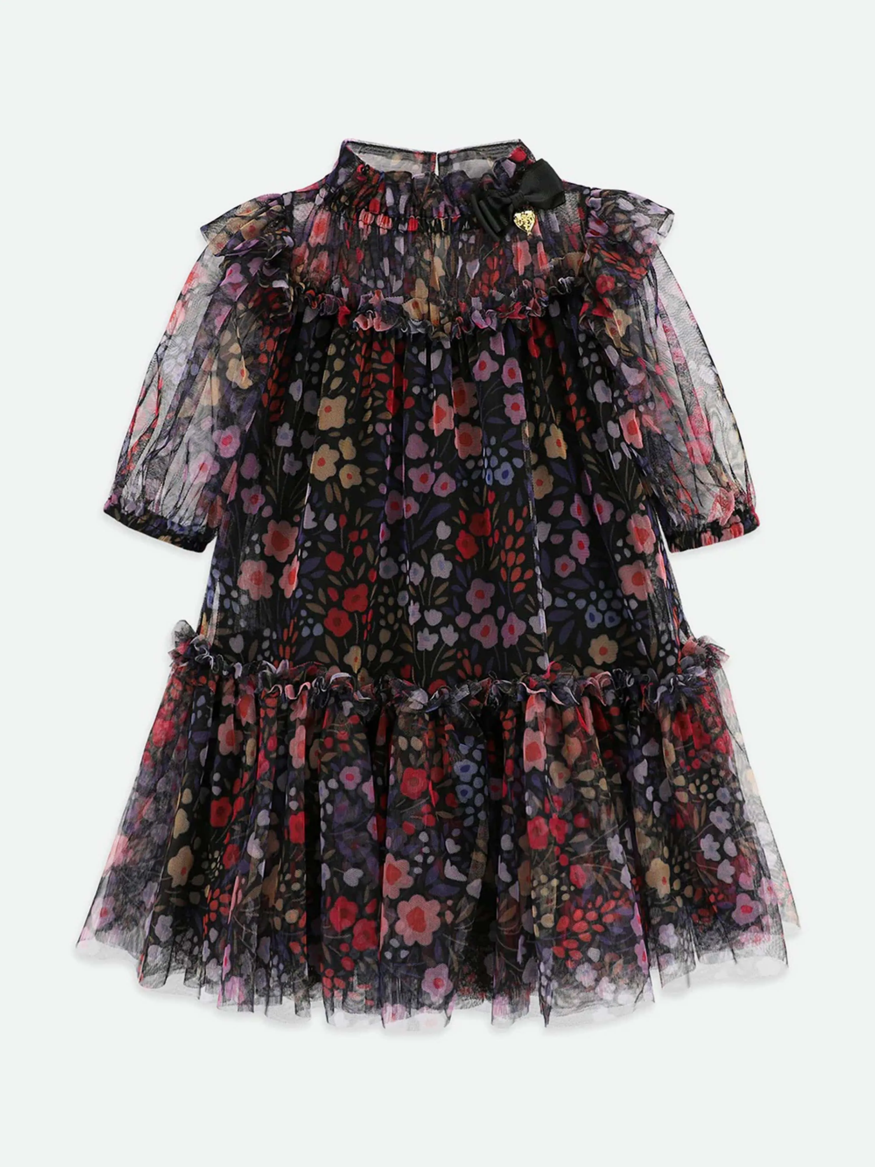 Angels Face Girls Myrtle Millifiori Tulle Dress in Black