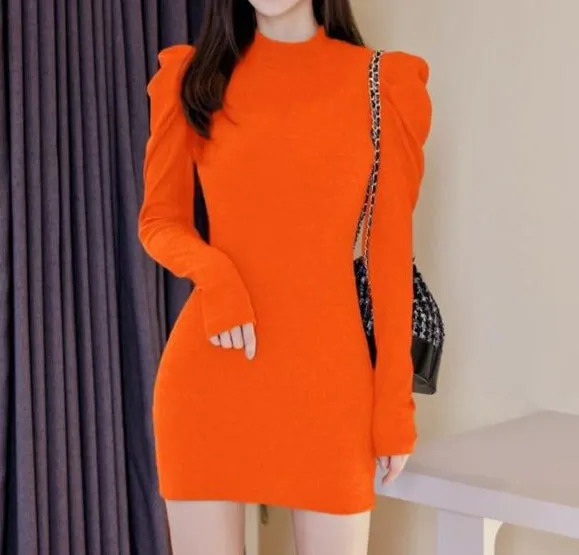 Ashoreshop Women orange sweater dress