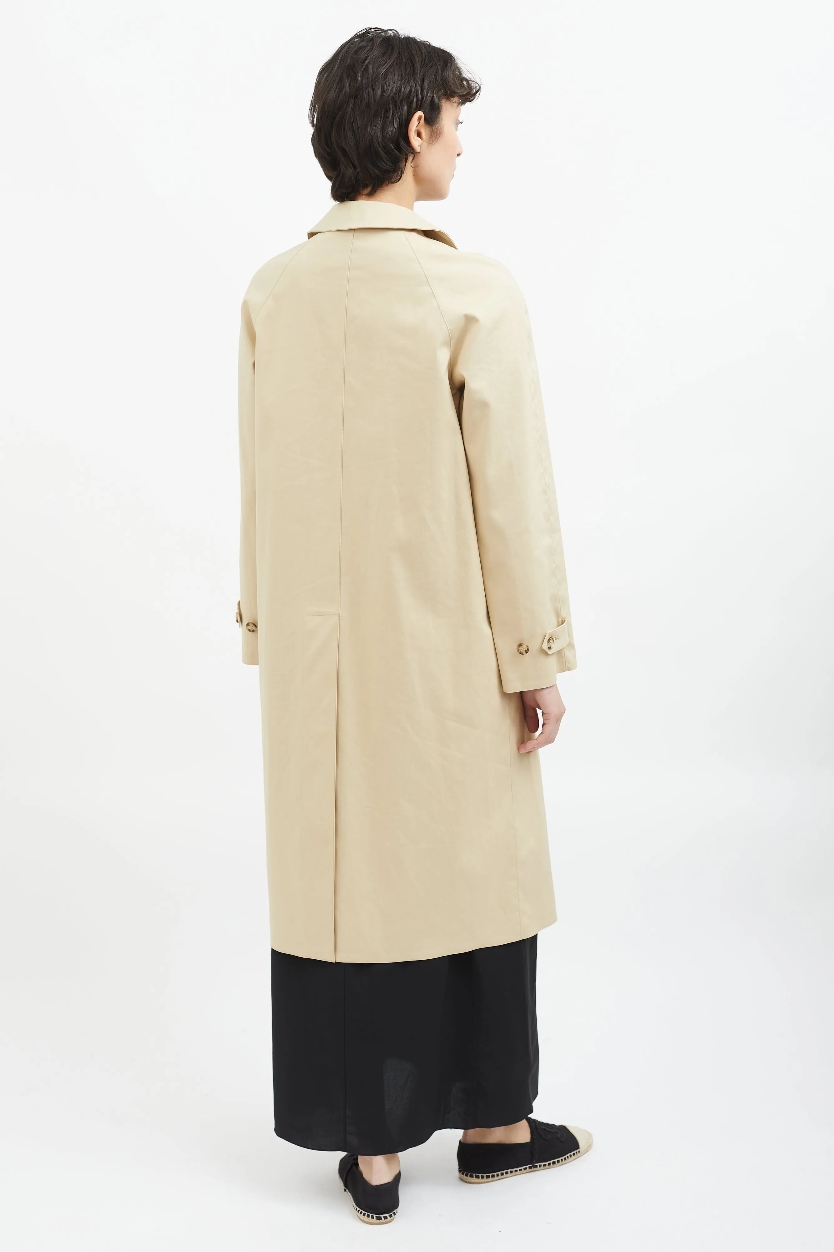 Beige Cotton Khaki Trench Coat