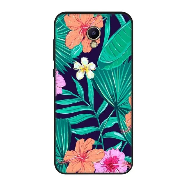 Cat Plants Animals Pattern Soft  Silicone Case For Meizu M5S M5C M6 Silicon TPU Bumper Back Cover Case For Meizu M5 Note M6 Note