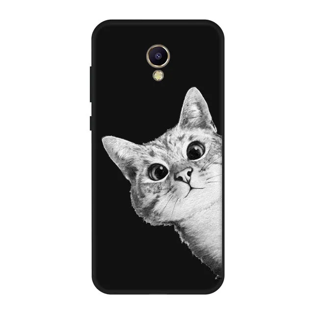 Cat Plants Animals Pattern Soft  Silicone Case For Meizu M5S M5C M6 Silicon TPU Bumper Back Cover Case For Meizu M5 Note M6 Note