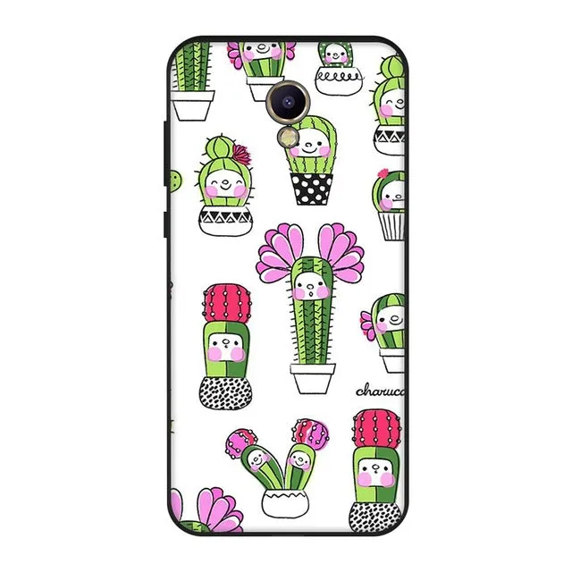 Cat Plants Animals Pattern Soft  Silicone Case For Meizu M5S M5C M6 Silicon TPU Bumper Back Cover Case For Meizu M5 Note M6 Note