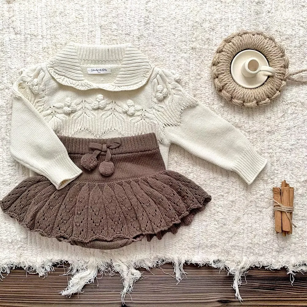 Chunky Knit Skirt - Chocolate