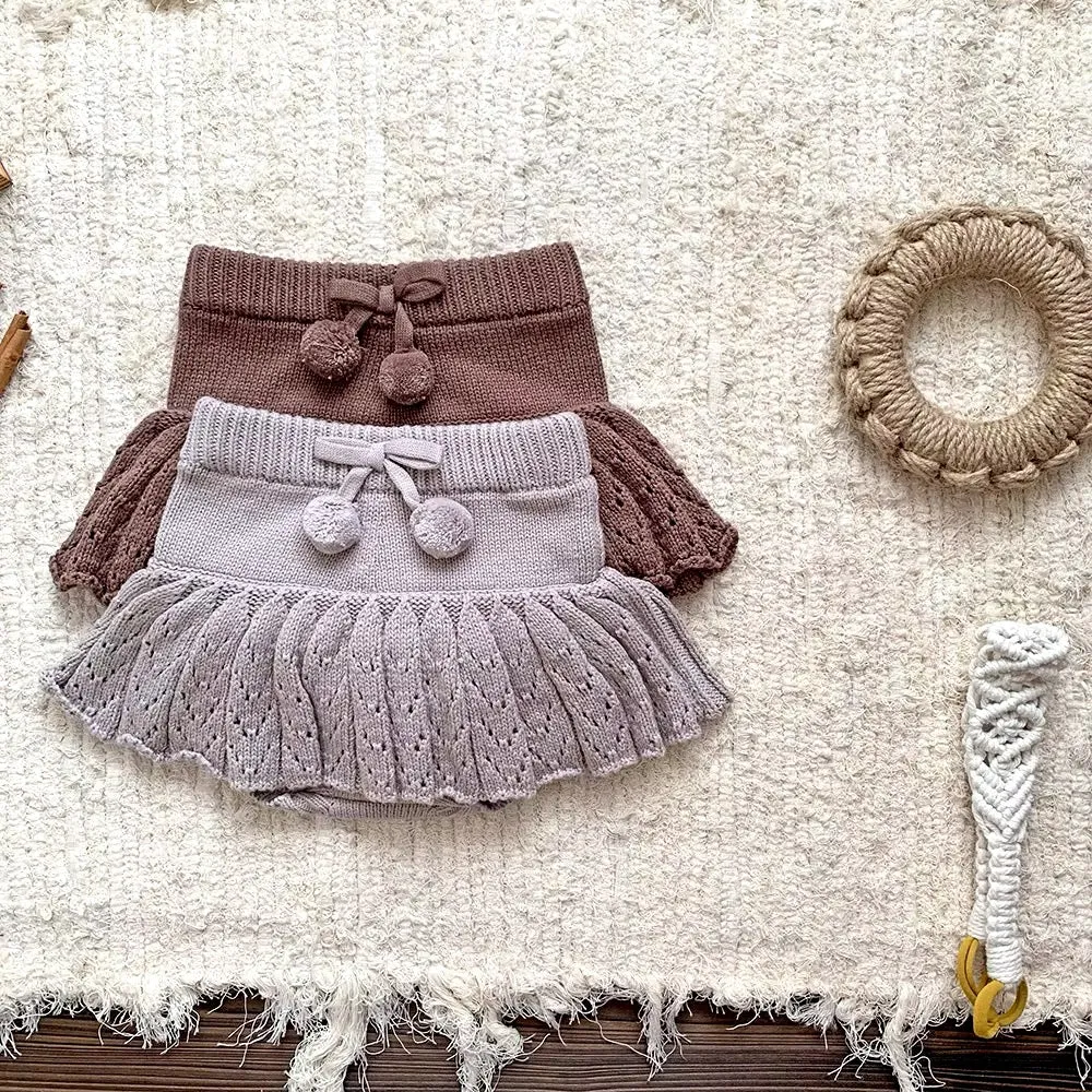 Chunky Knit Skirt - Chocolate