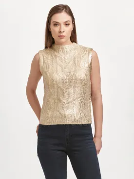 Dear John Tatiana Sleeveless Sweater – Ivory with Rose Gold