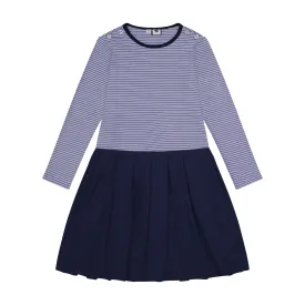 Francesca Girls Dropwaist Dress Slate Blue Stripe