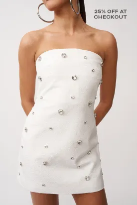 Grace Confetti Strapless Mini Dress - Ivory