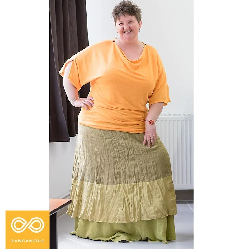 HABANERA 100% Organic Hemp Long Skirt (Multiple Woven & Knit Layers)