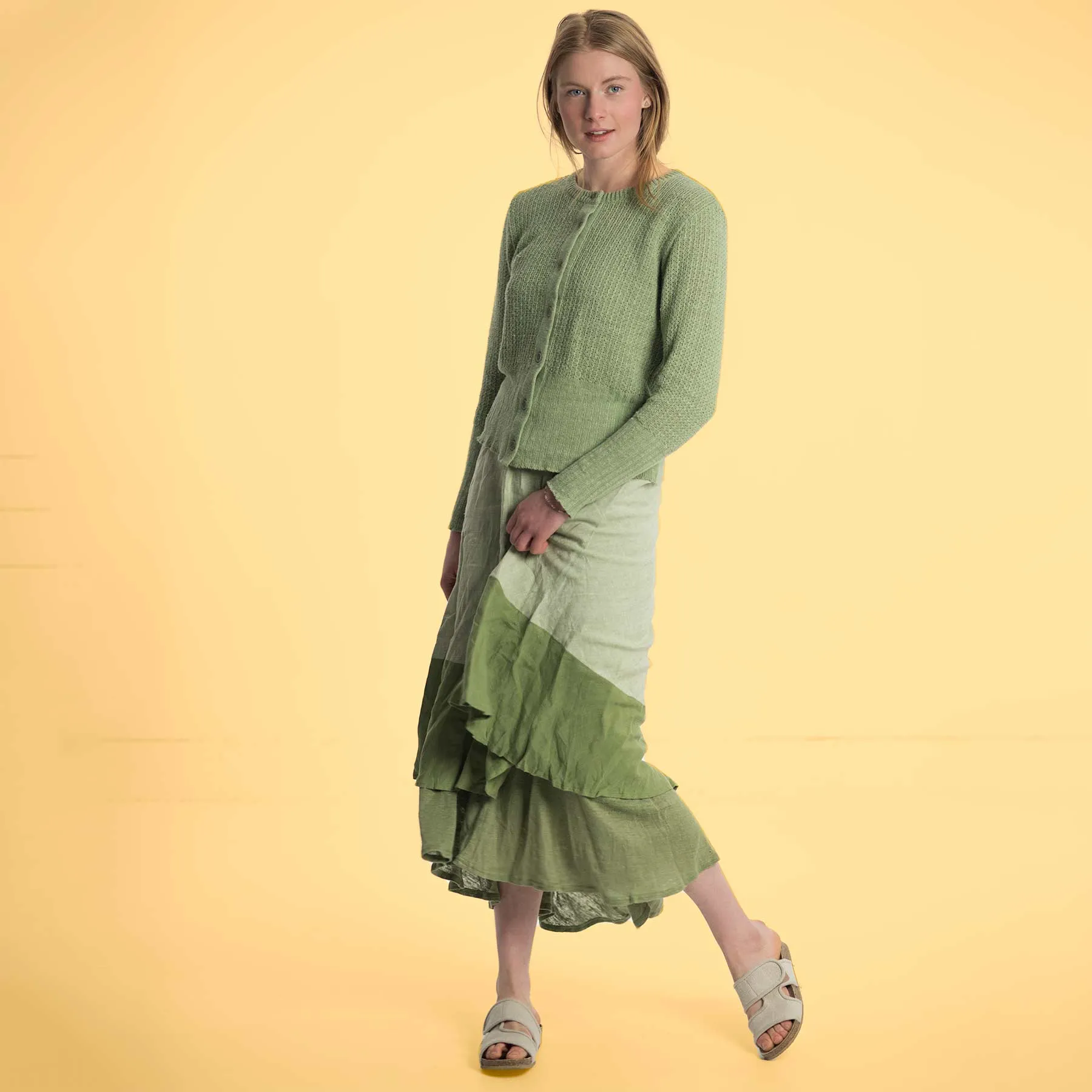 HABANERA 100% Organic Hemp Long Skirt (Multiple Woven & Knit Layers)