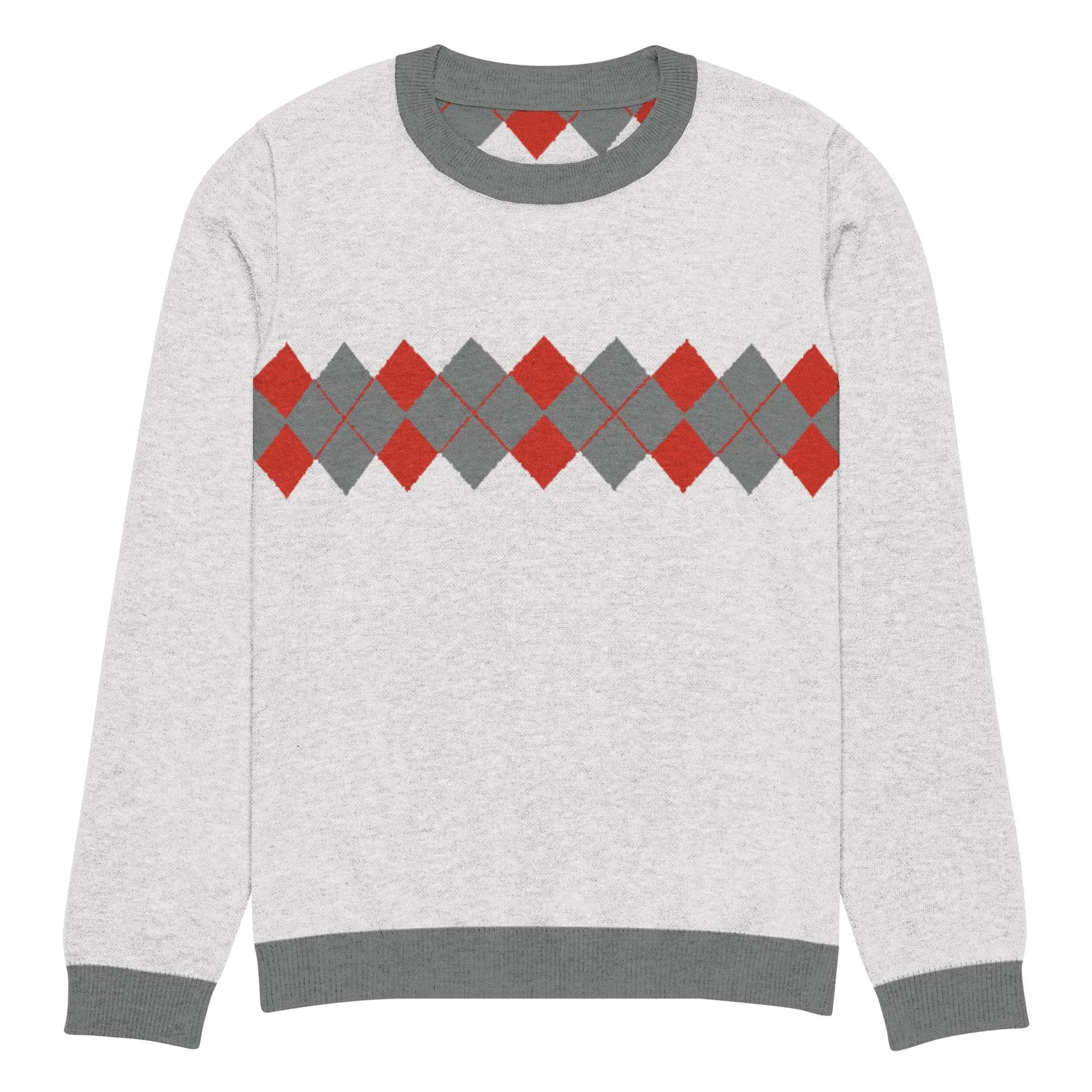 Ivan Lendl Argyle Red Grey Knitted Sweater