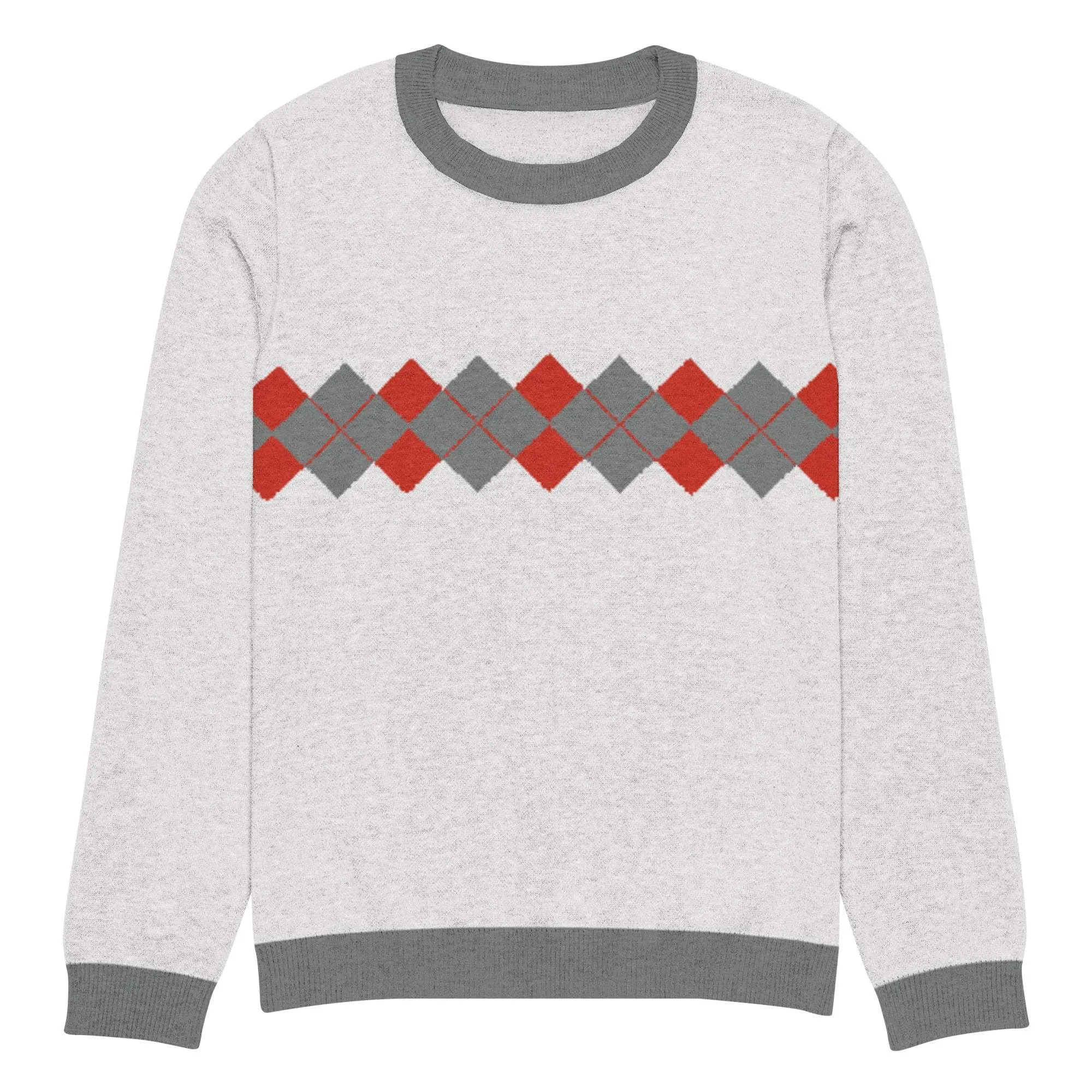 Ivan Lendl Argyle Red Grey Knitted Sweater