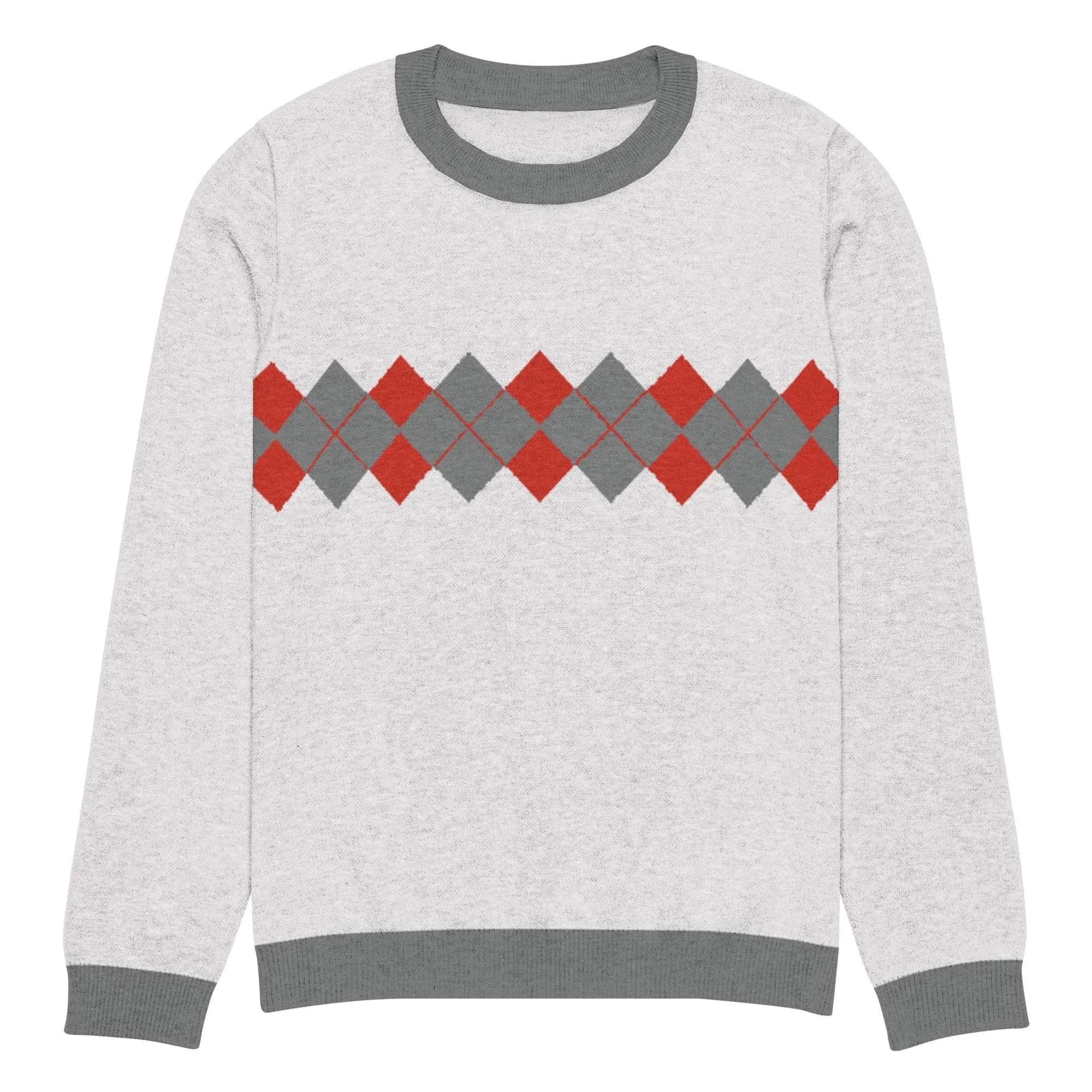 Ivan Lendl Argyle Red Grey Knitted Sweater