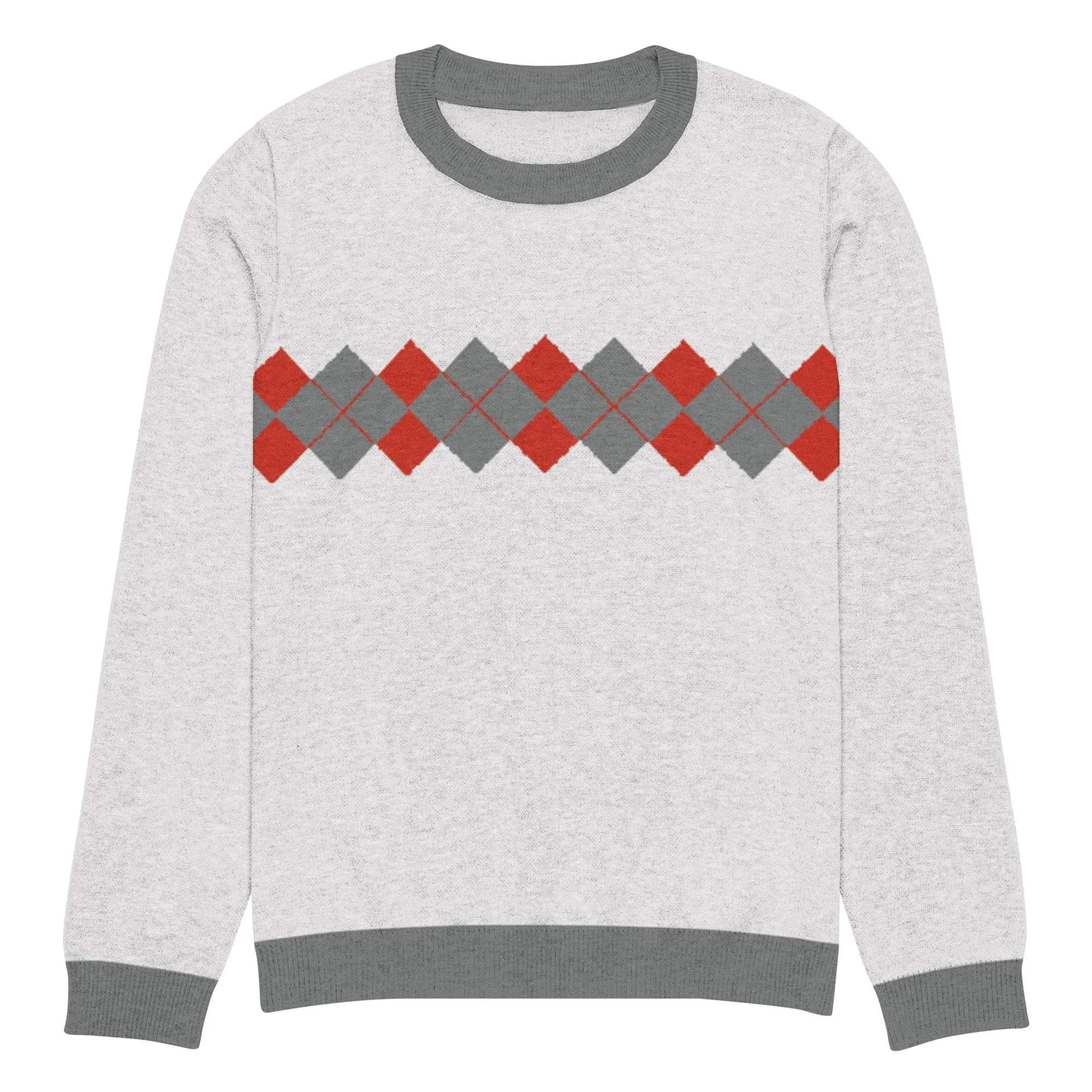 Ivan Lendl Argyle Red Grey Knitted Sweater