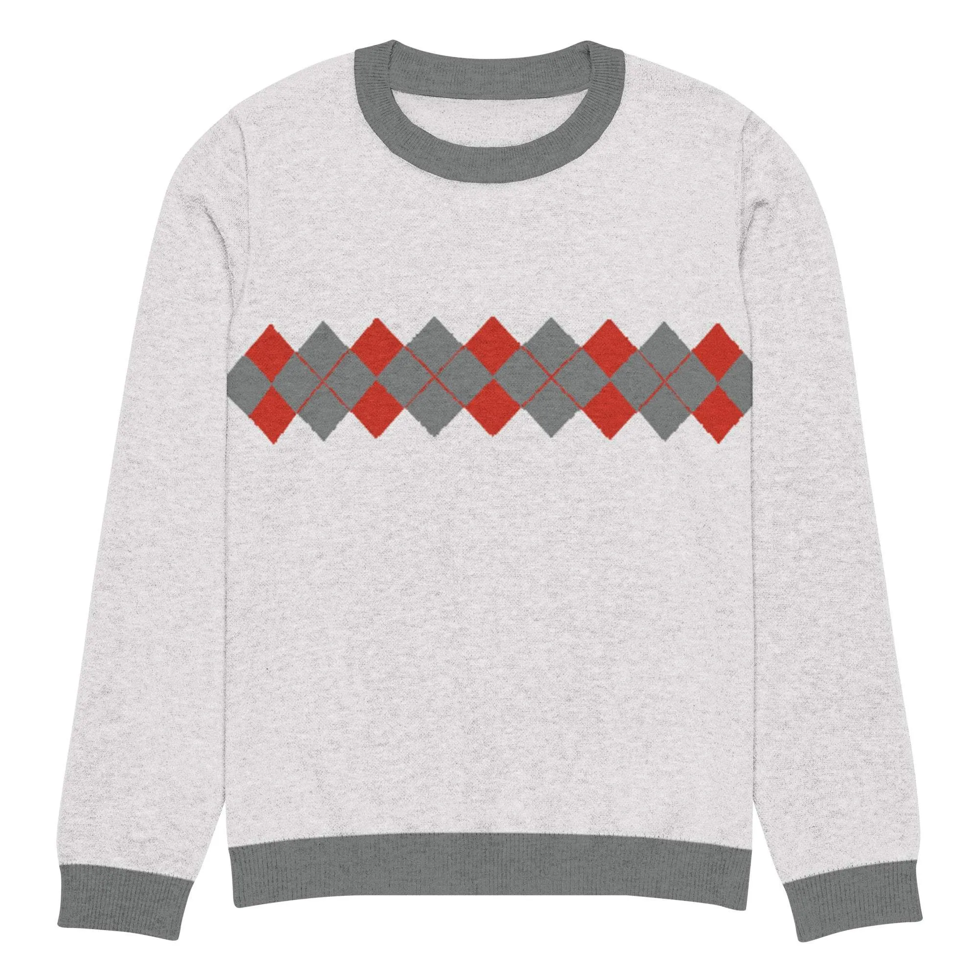 Ivan Lendl Argyle Red Grey Knitted Sweater