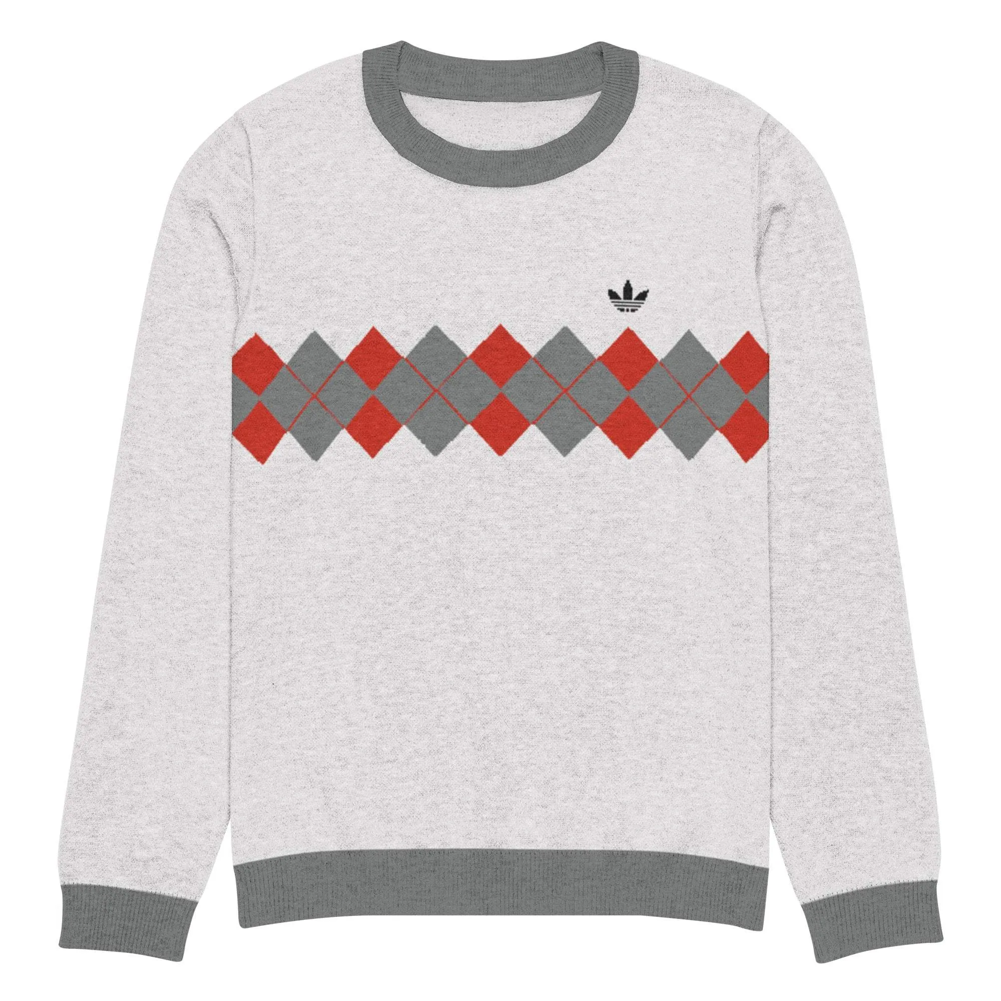 Ivan Lendl Argyle Red Grey Knitted Sweater