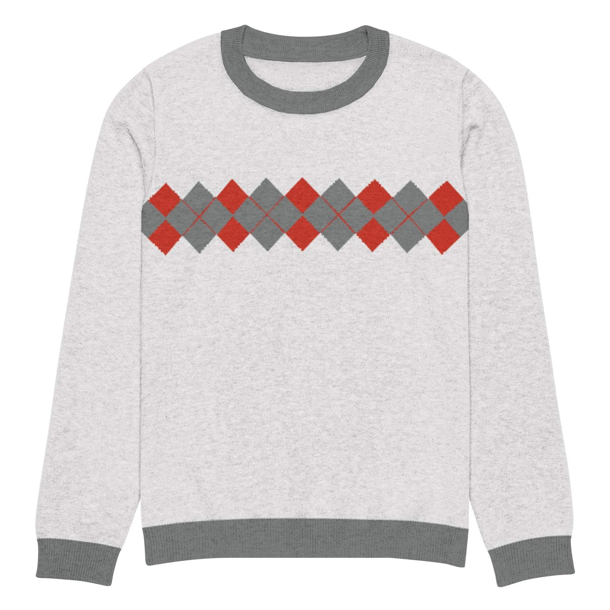 Ivan Lendl Argyle Red Grey Knitted Sweater