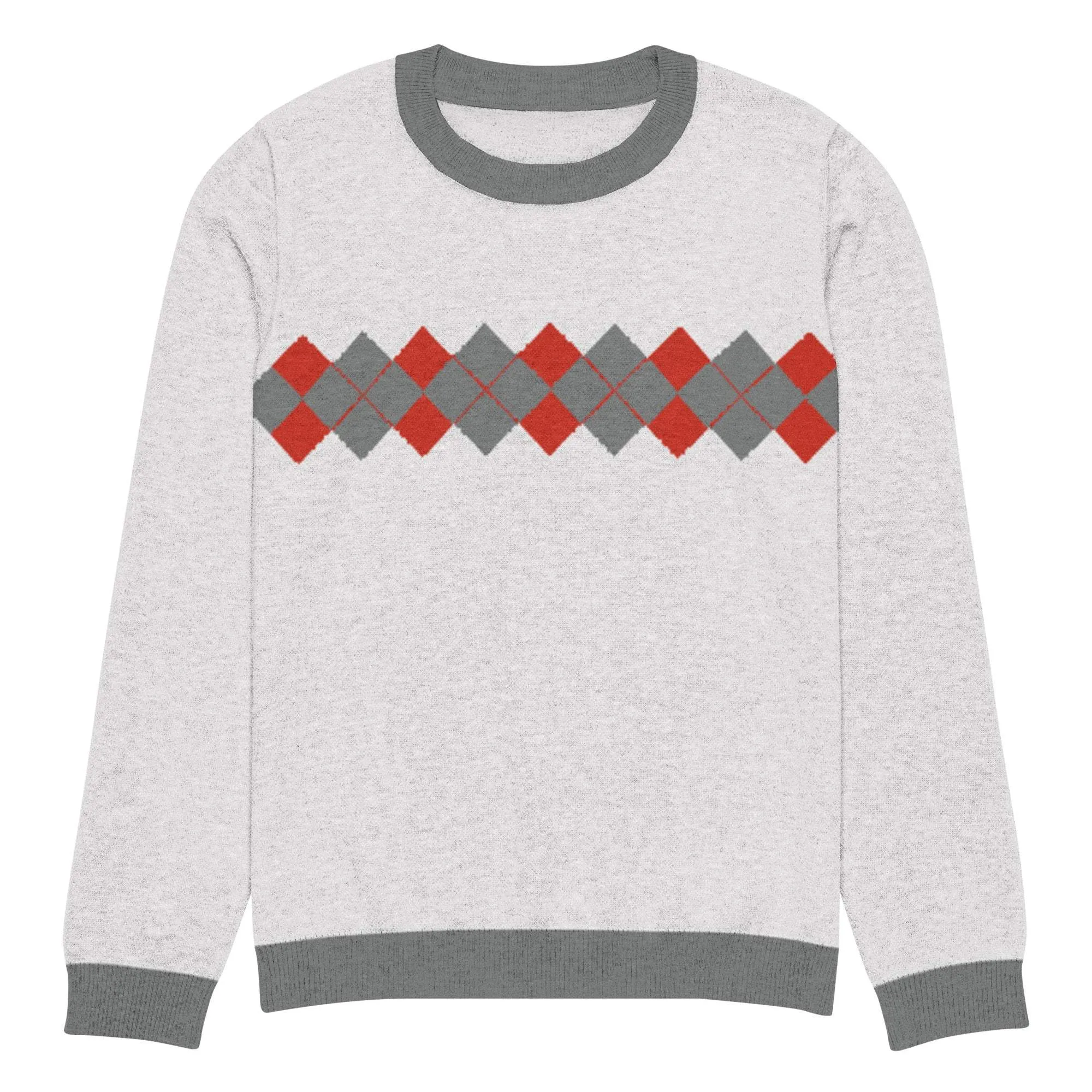 Ivan Lendl Argyle Red Grey Knitted Sweater