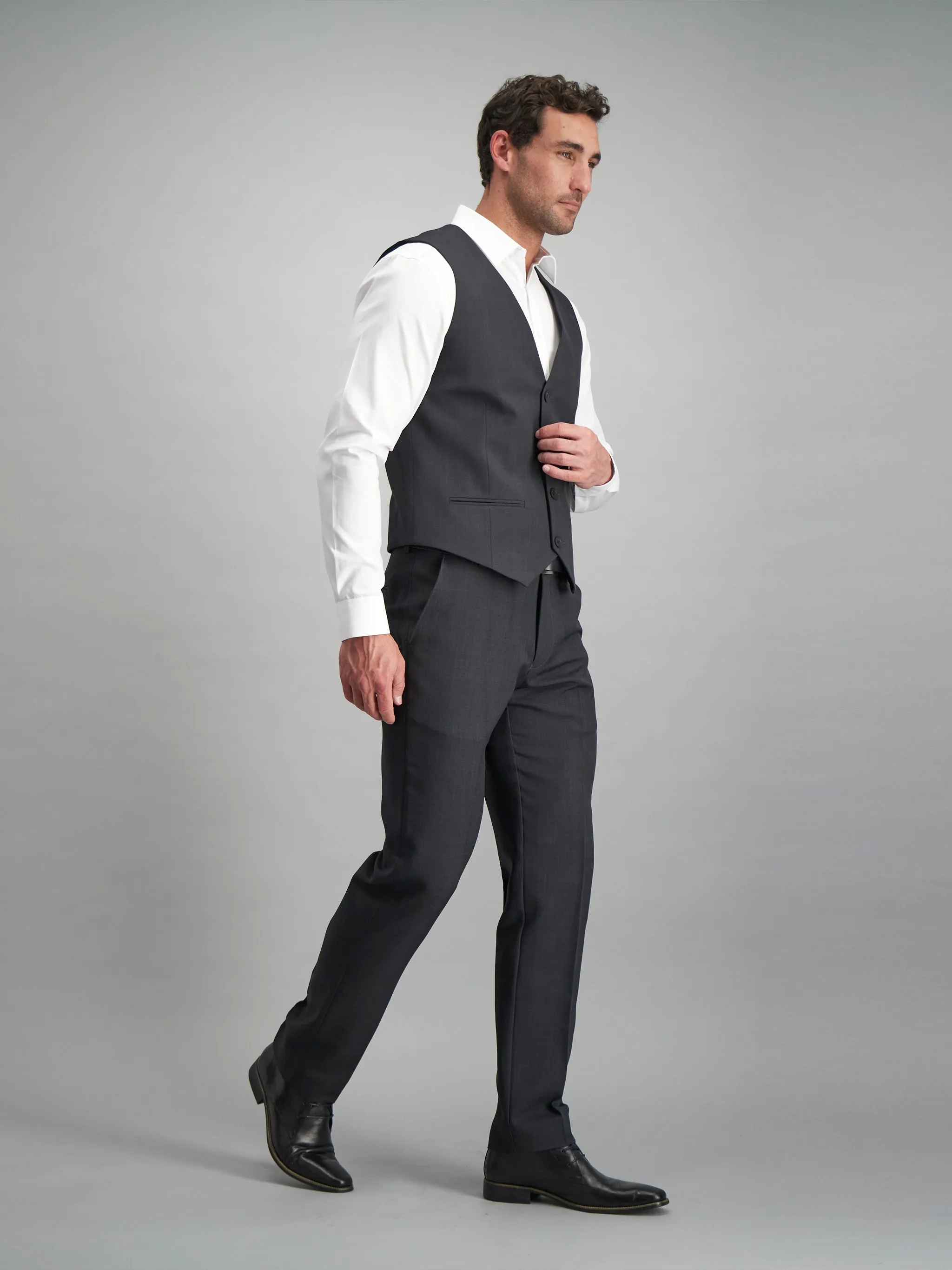 Jacob regular fit waistcoat  - charcoal