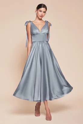 Ladivine 7499 Bridesmaids Dress Tea Length Mother of Wedding Guest Formal Gown