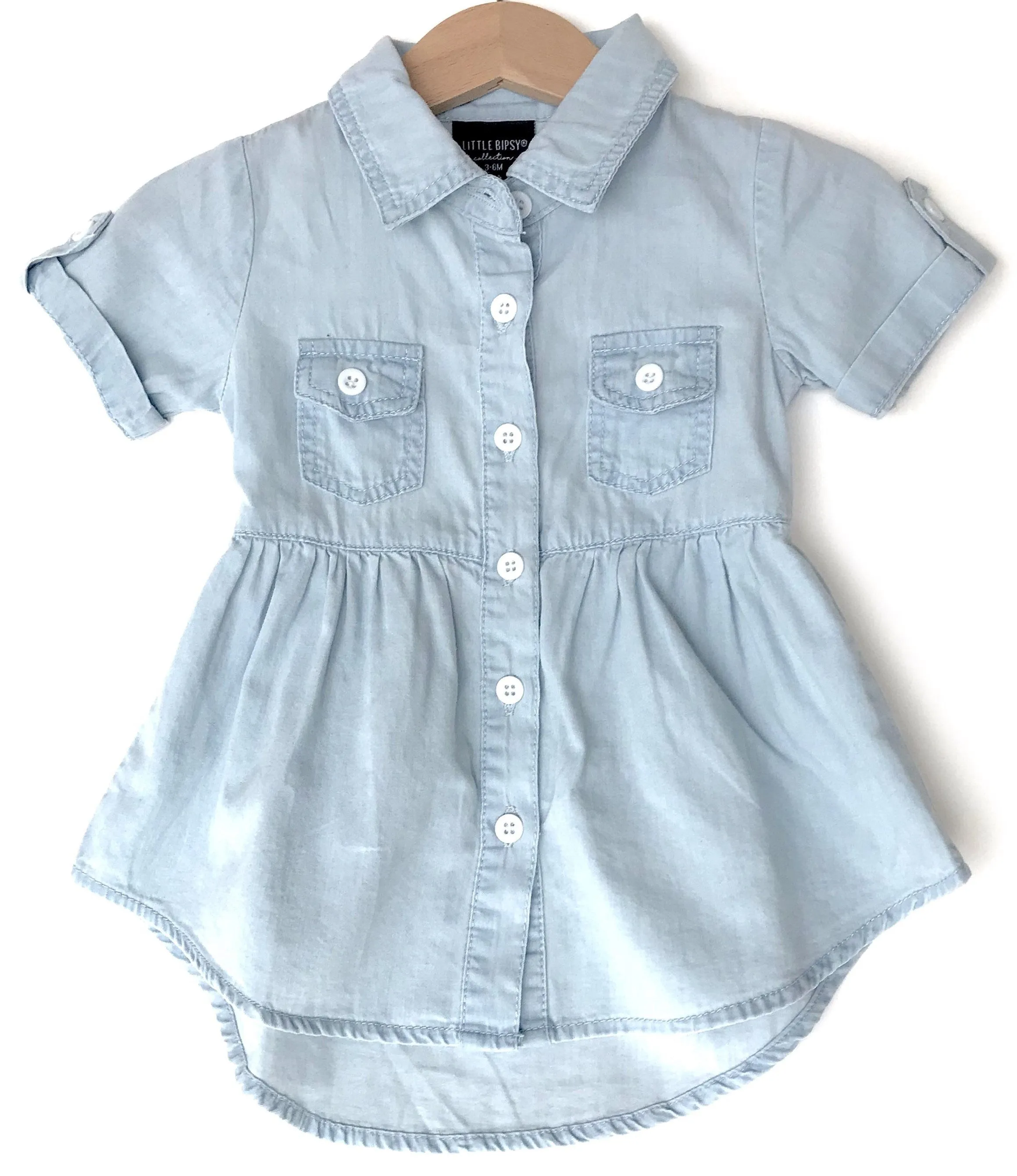 Little Bipsy Light Wash Denim Swoop Dress