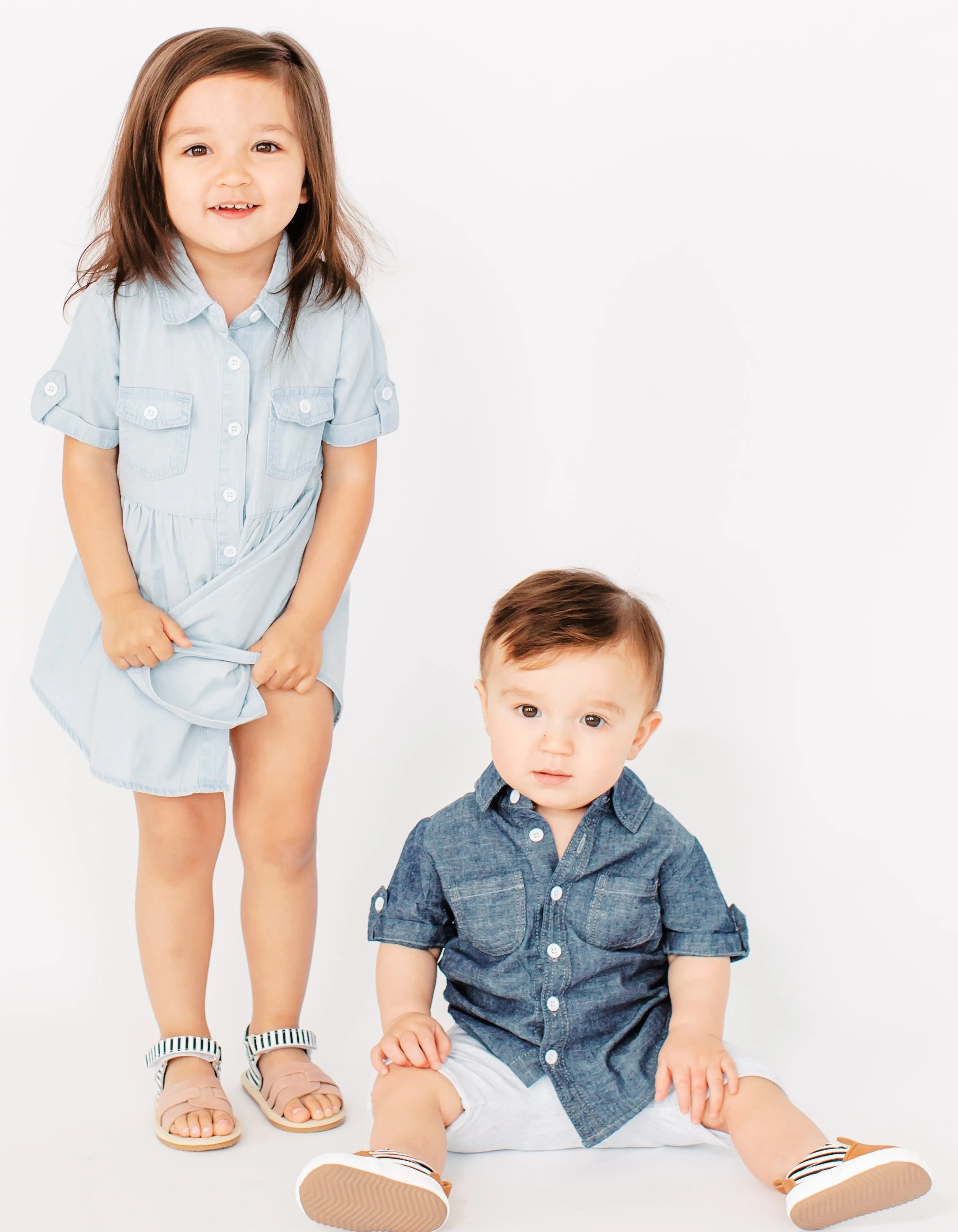 Little Bipsy Light Wash Denim Swoop Dress