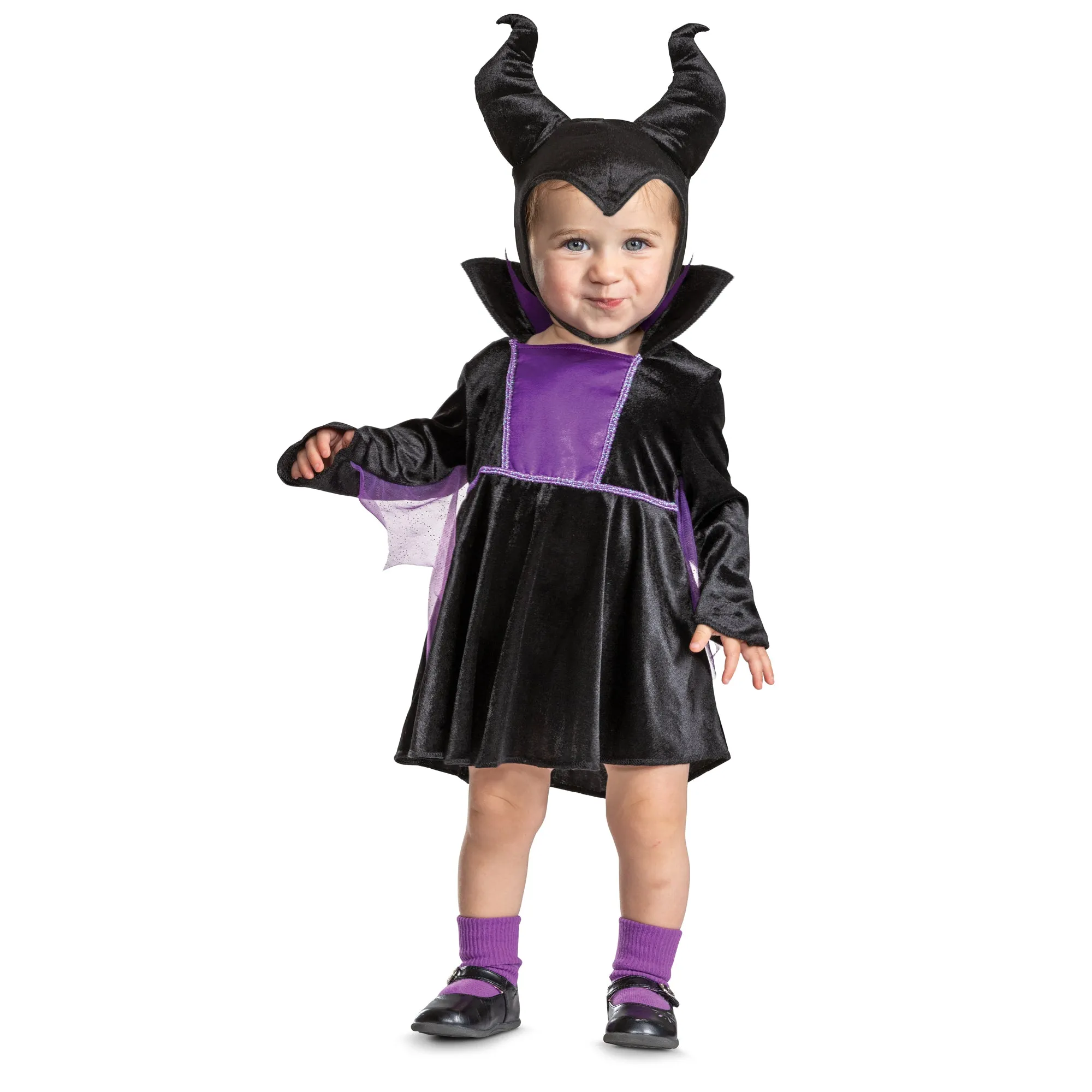 Maleficent Classic Costume for Toddlers, Disney, Black and Purple Dress