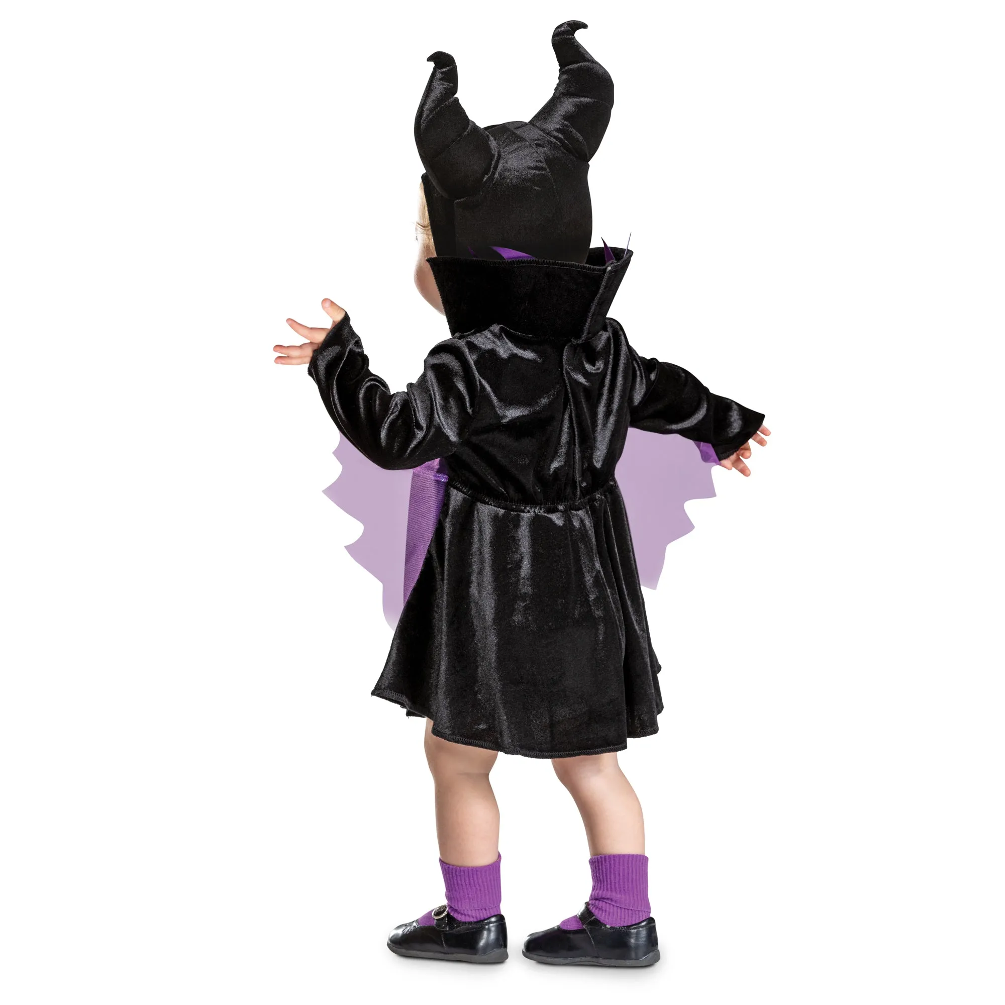 Maleficent Classic Costume for Toddlers, Disney, Black and Purple Dress