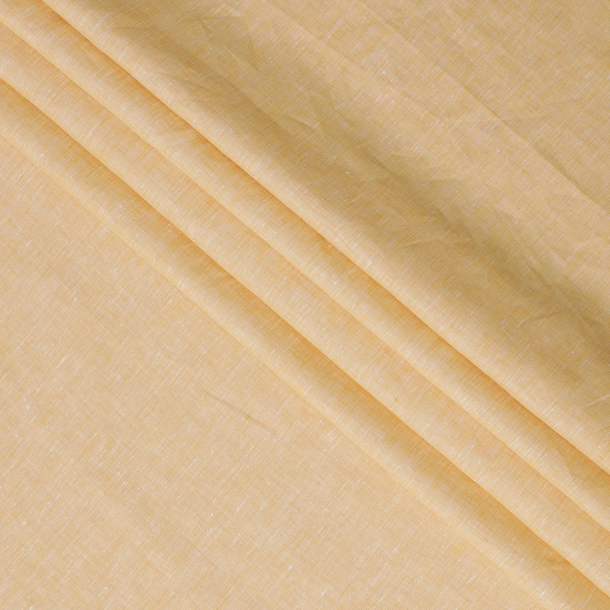 Mango yellow premium plain pure linen fabric 60 Lea-D12280