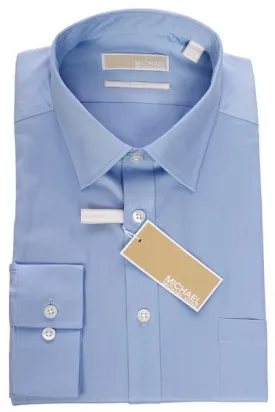 Michael Kors Men`s Slim Fit  Button Down Cotton Dress Shirt - 35S0708-BLUE