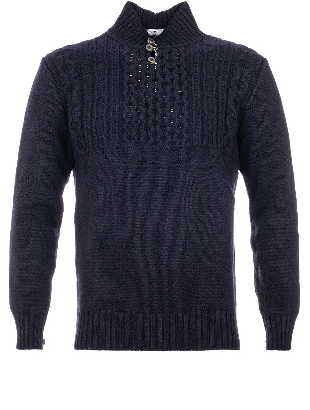 M��irtin Button Up Knitted Sweater Navy