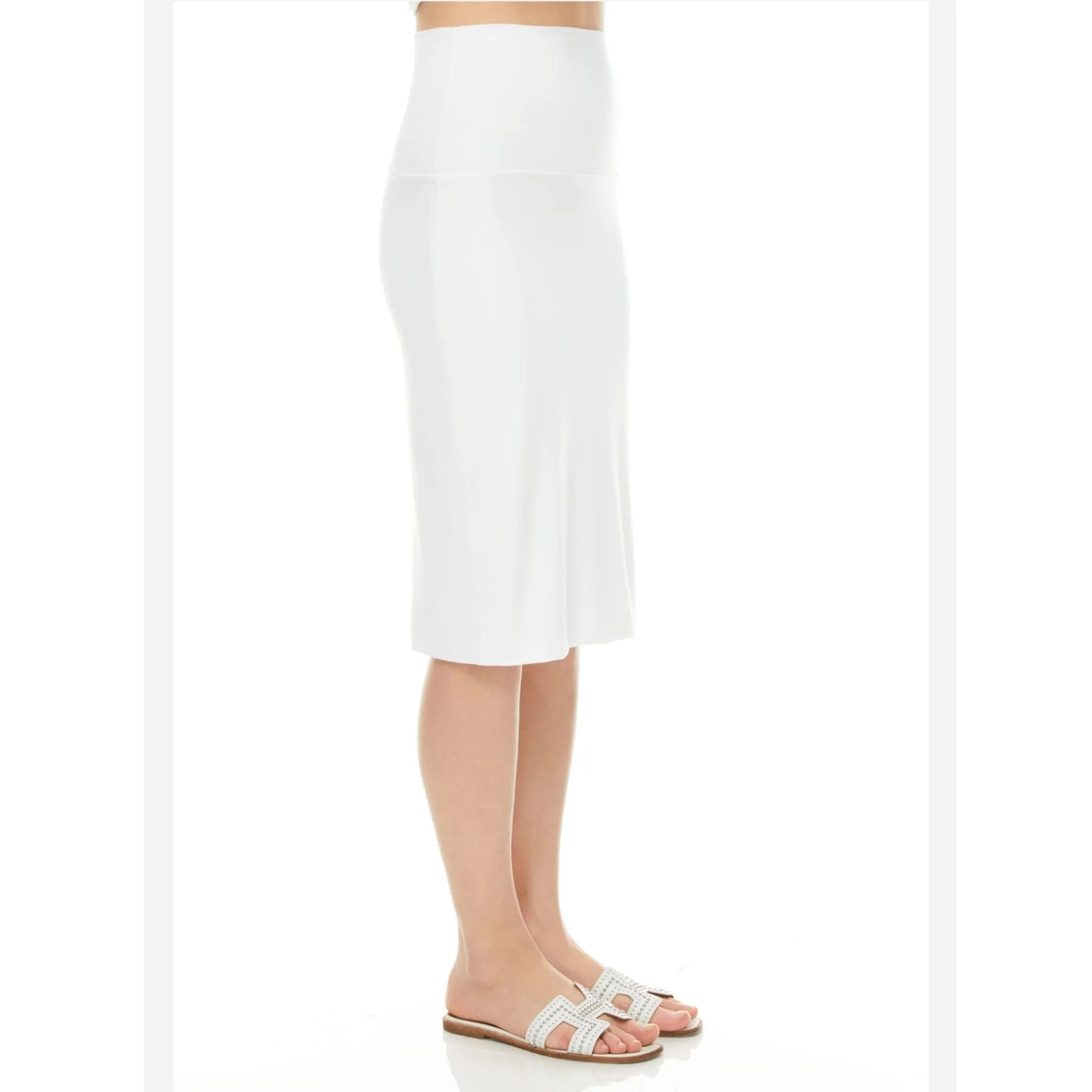 Modal Slim Skirt: White