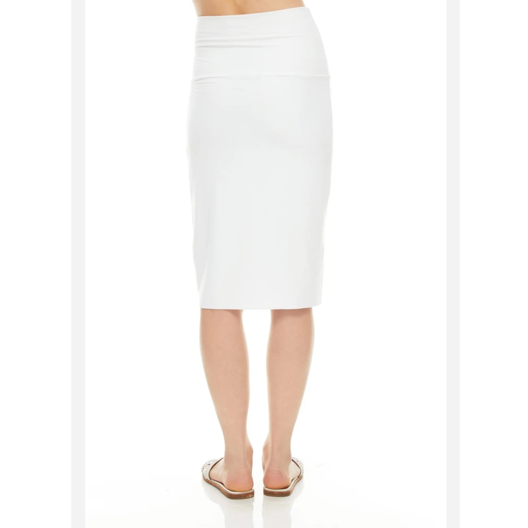 Modal Slim Skirt: White