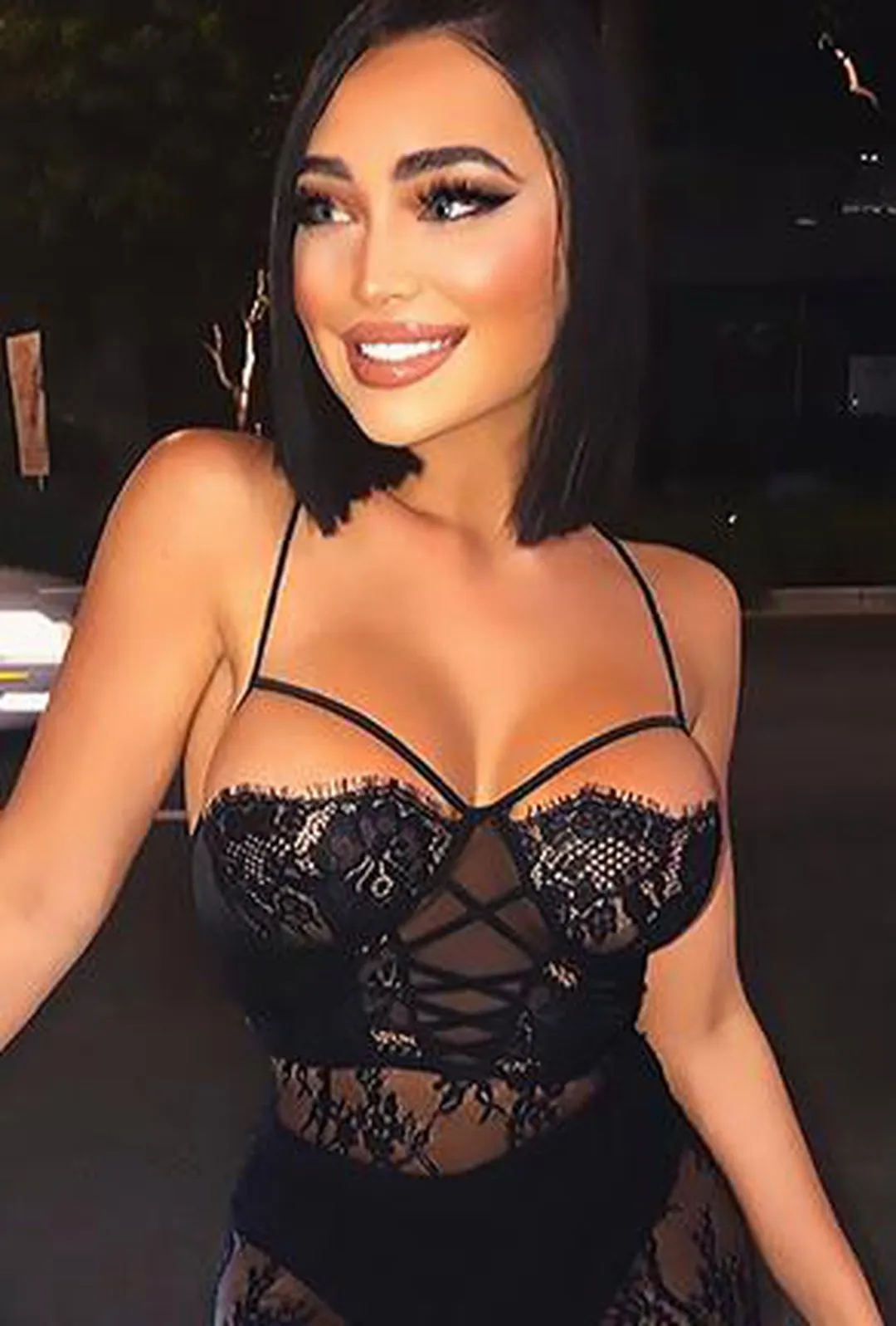 NAKESHA - LACE LINGERIE DRESS