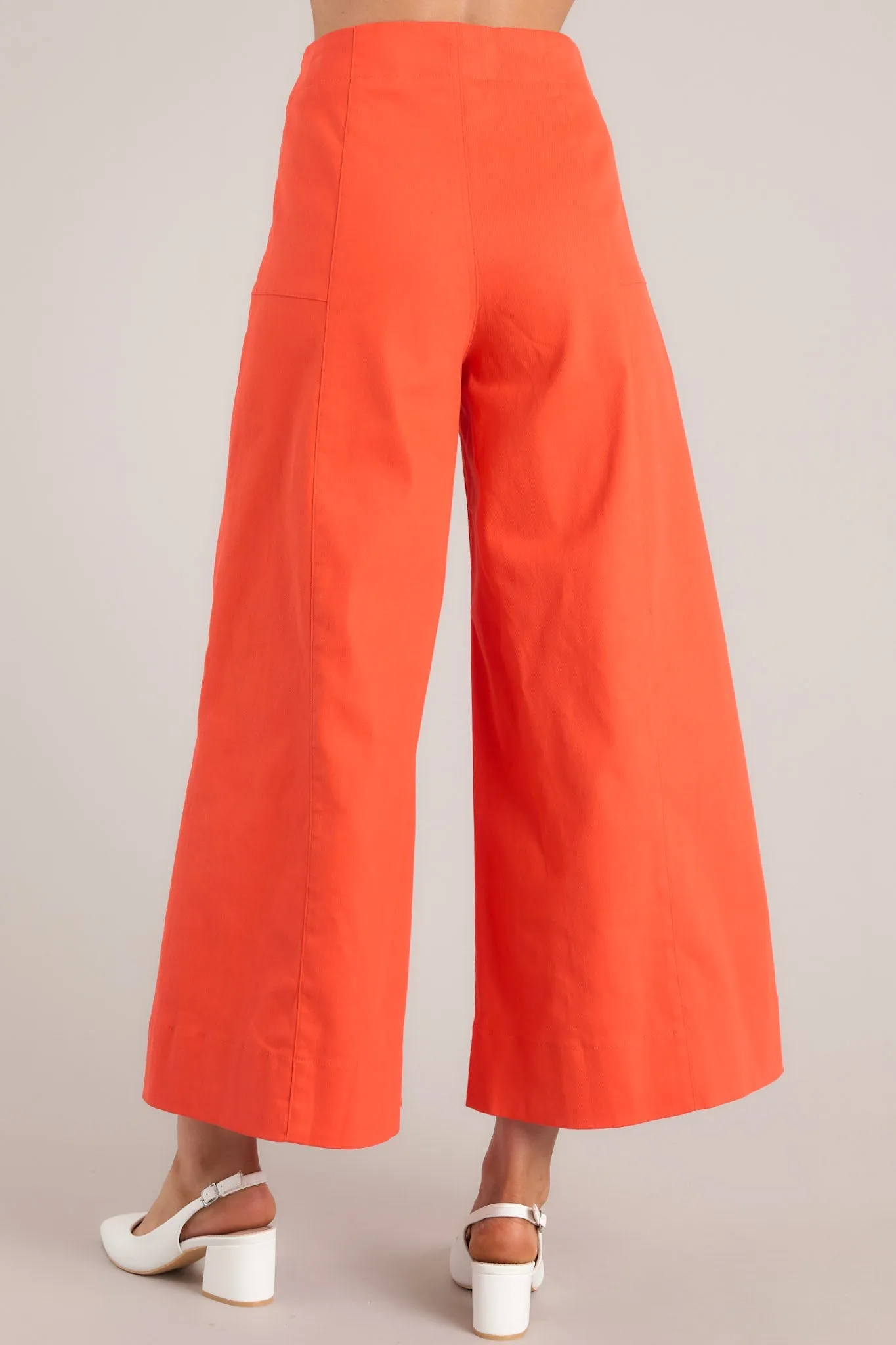 Navigating Life Red Orange Wide Leg Cropped Pants