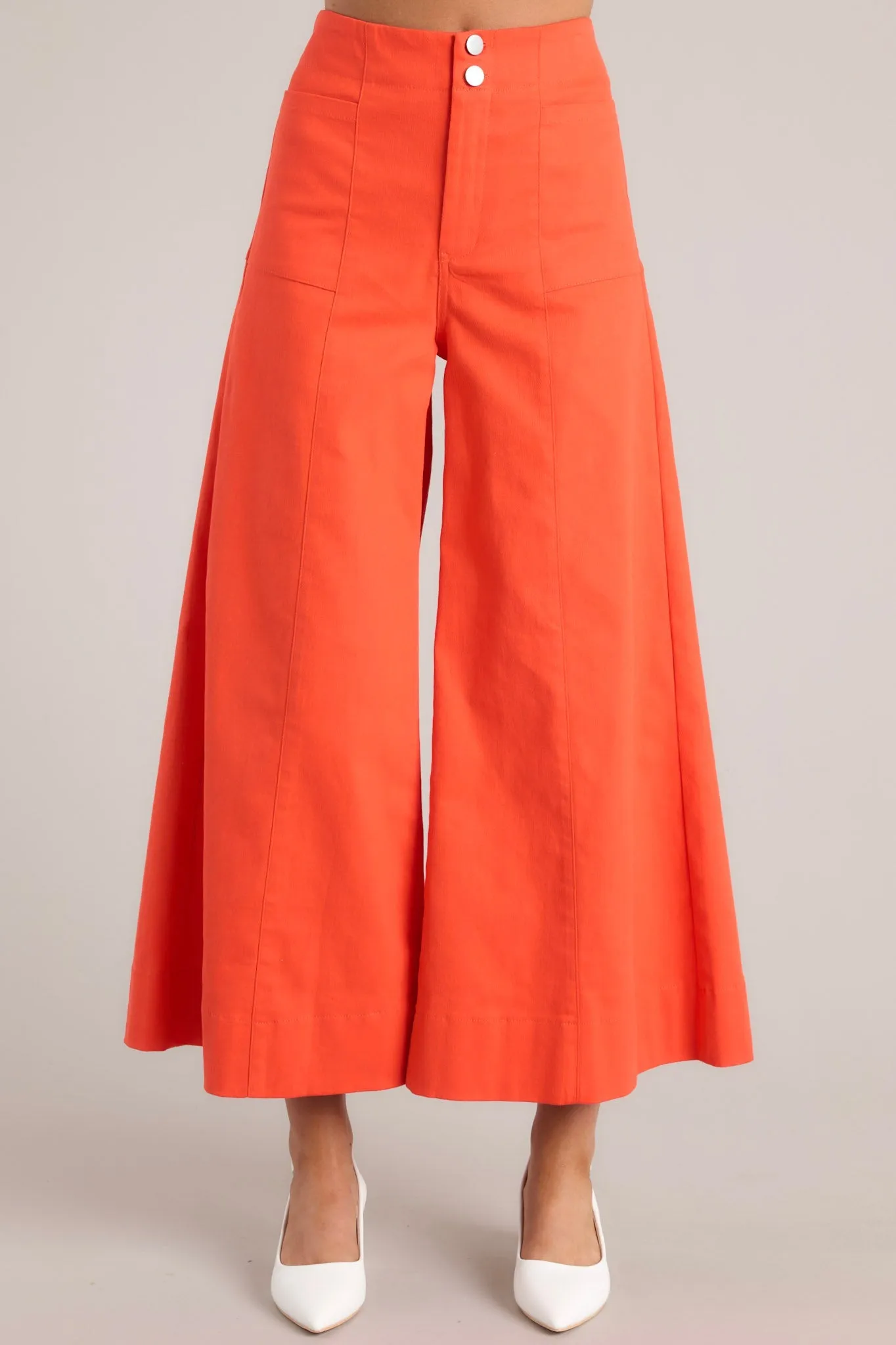 Navigating Life Red Orange Wide Leg Cropped Pants