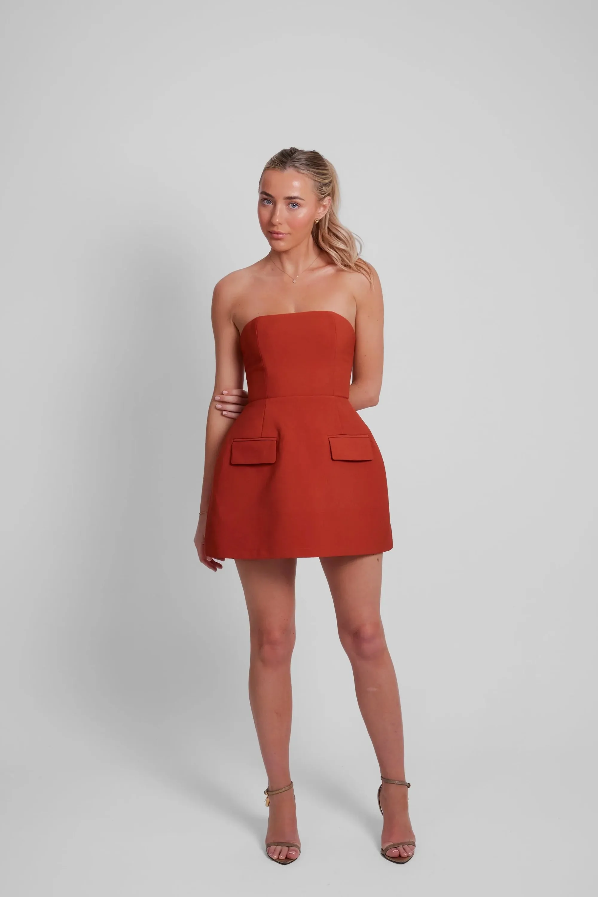 Odd Muse The Ultimate Muse Strapless Dress - Rust