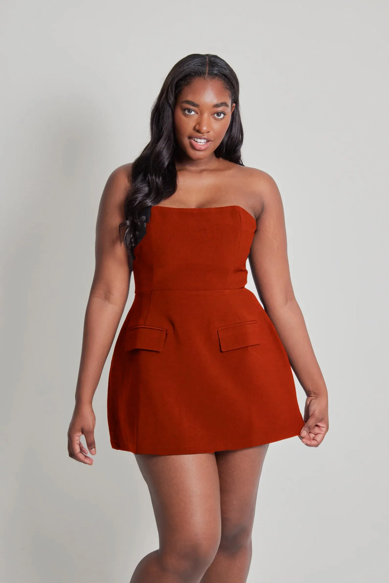 Odd Muse The Ultimate Muse Strapless Dress - Rust