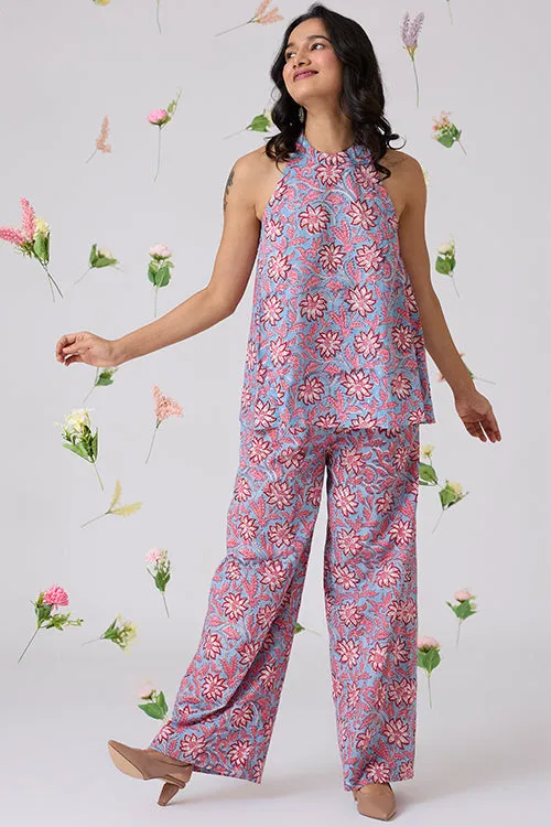 Okhai "Nimble" Handblock Printed Pure Cotton High-Waisted Pants