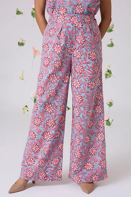 Okhai "Nimble" Handblock Printed Pure Cotton High-Waisted Pants