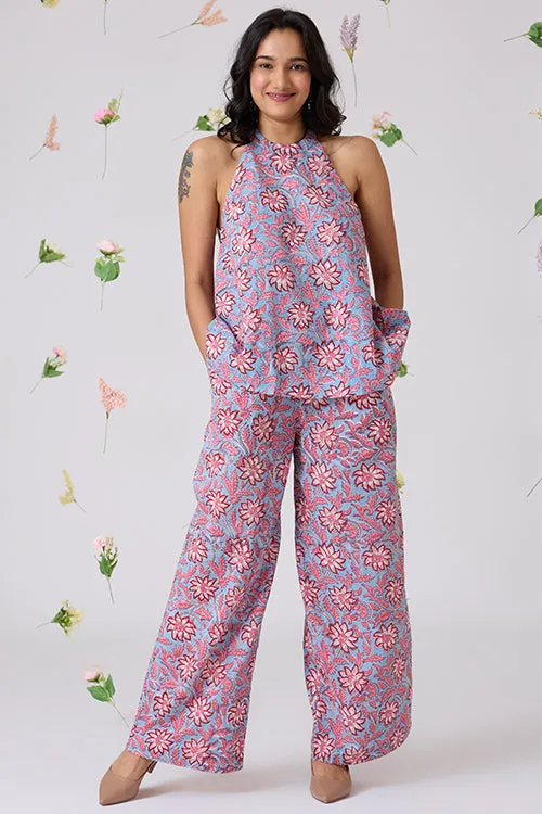 Okhai "Nimble" Handblock Printed Pure Cotton High-Waisted Pants