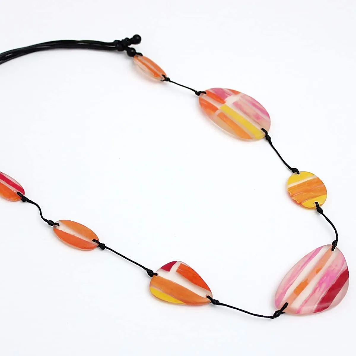 Orange Ember Geometric Statement Necklace