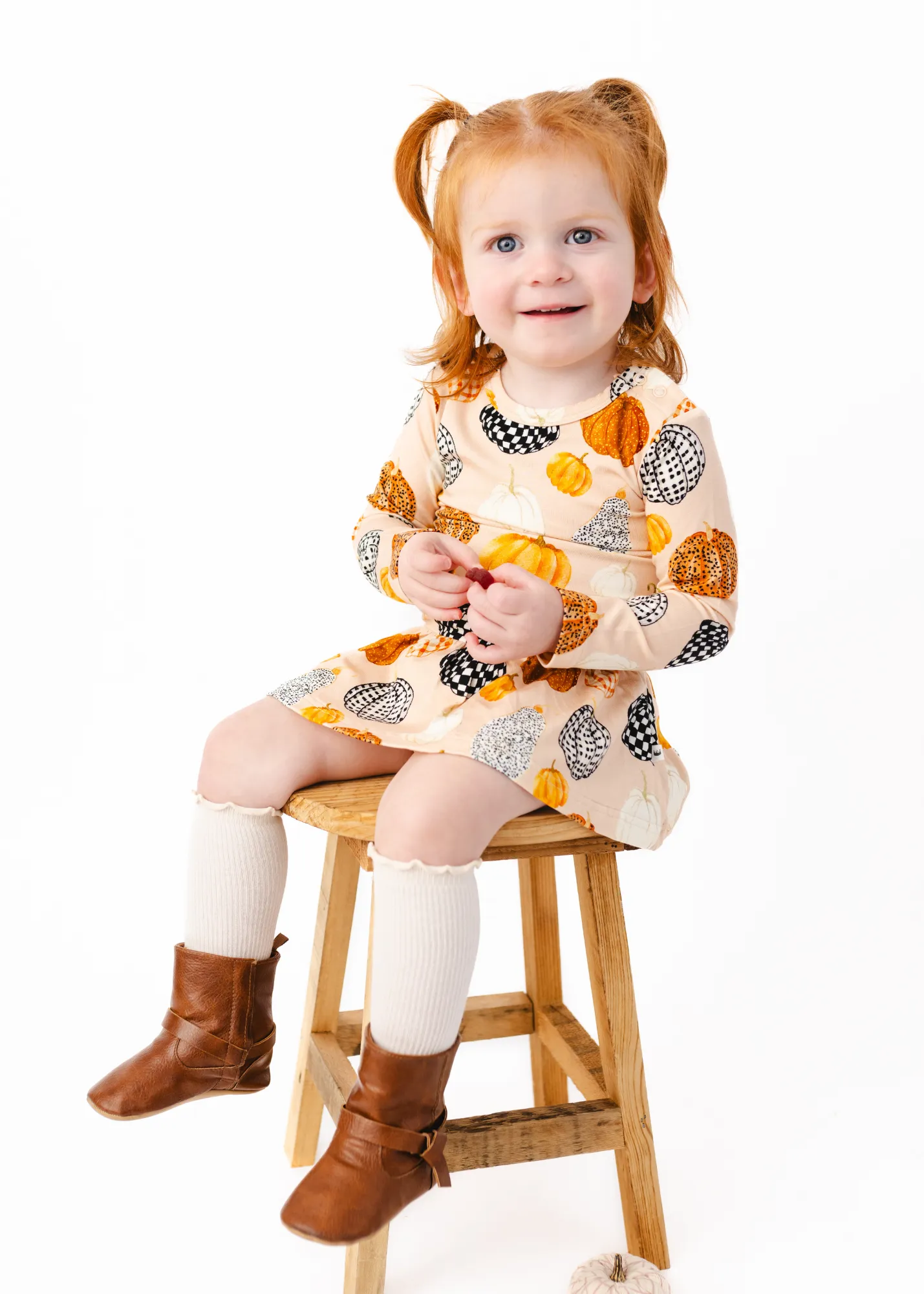 Patterned Pumpkins Baby Dress