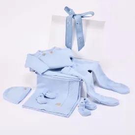 PETIT SWEENY | Boys Blue Organic Cotton Gift Set (6)